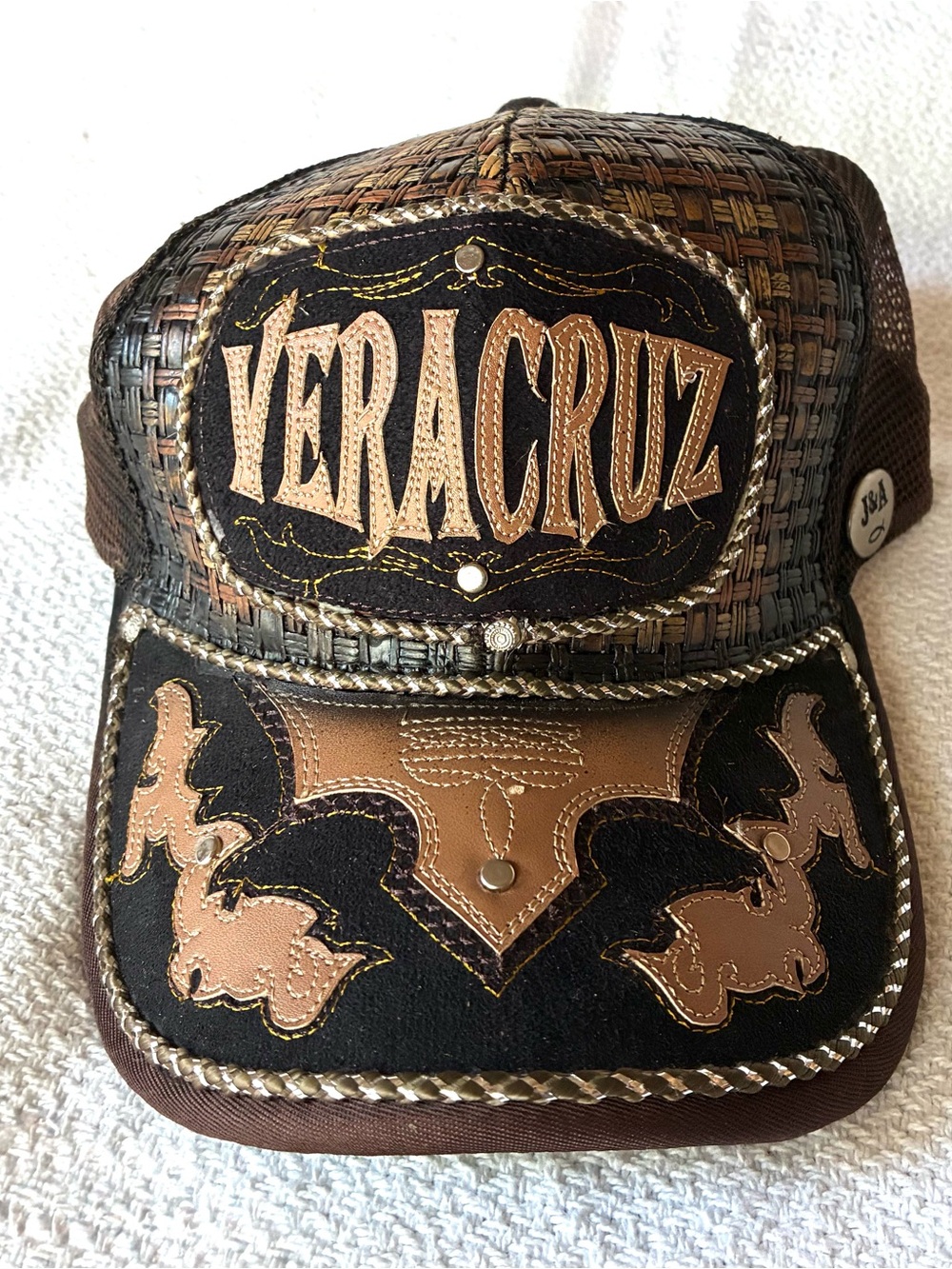 Veracruz Brown Woven Men's Western Trucker Hat